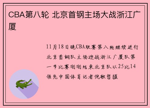 CBA第八轮 北京首钢主场大战浙江广厦